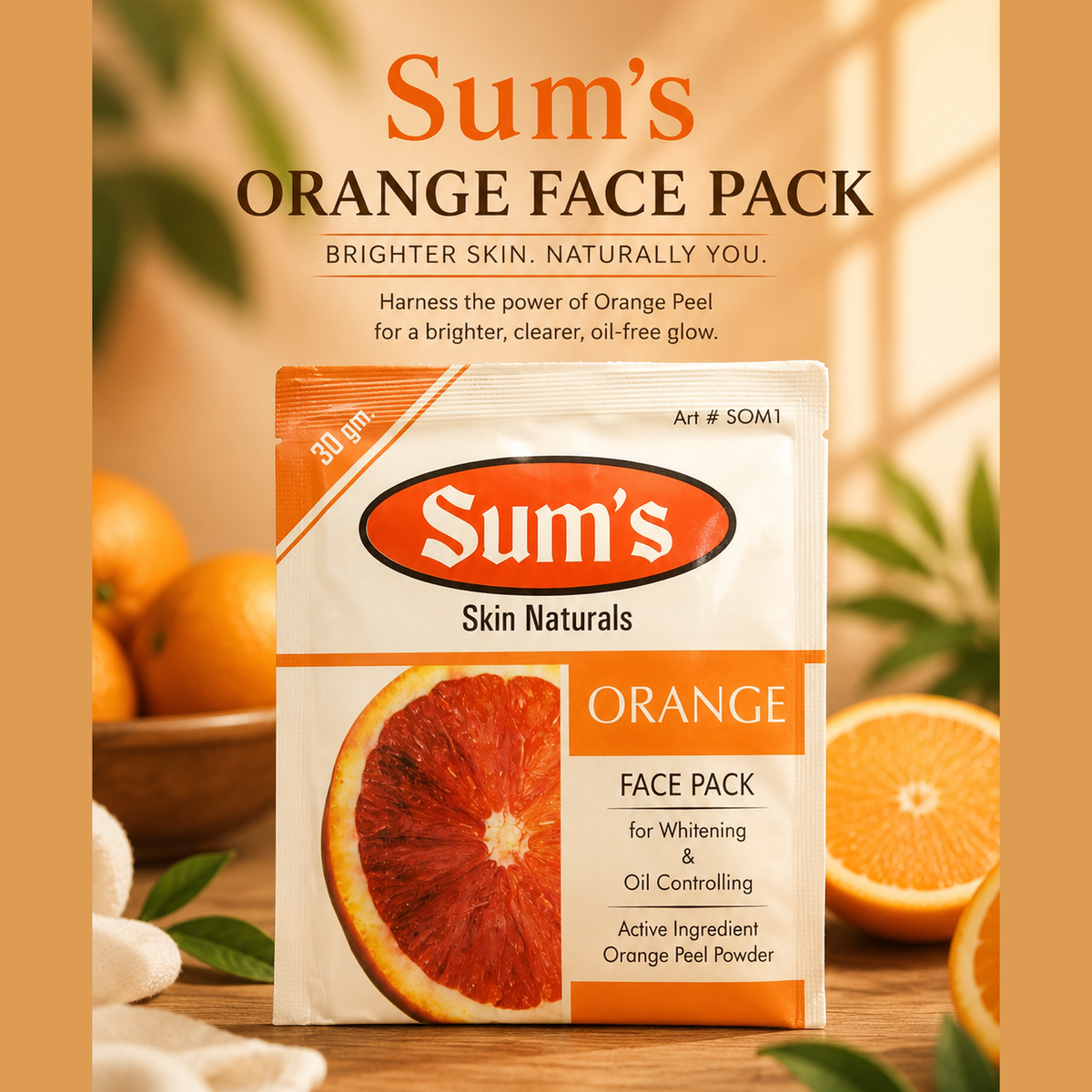 Sum's Orange Face Pack for brightening and revitalising skin