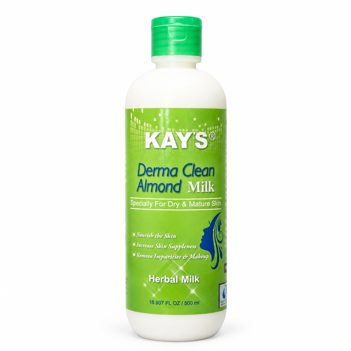 Kay’s Derma Clean Almond Milk Cleanser for dry skin, professional salon facial cleanser for gentle and nourishing cleansing.