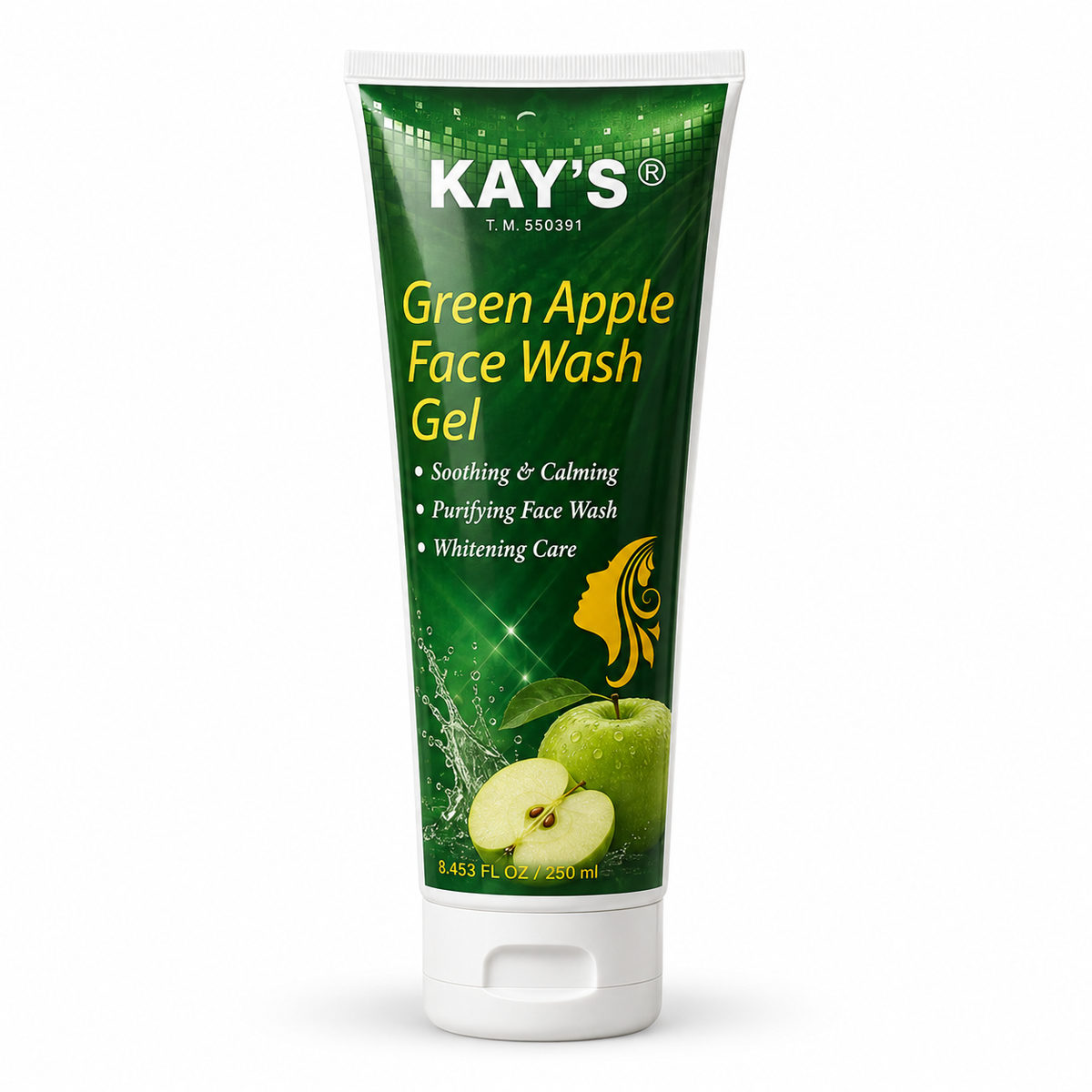 Kay's Green Apple Face Wash Gel 250ml – Soothing, Purifying & Whitening Care