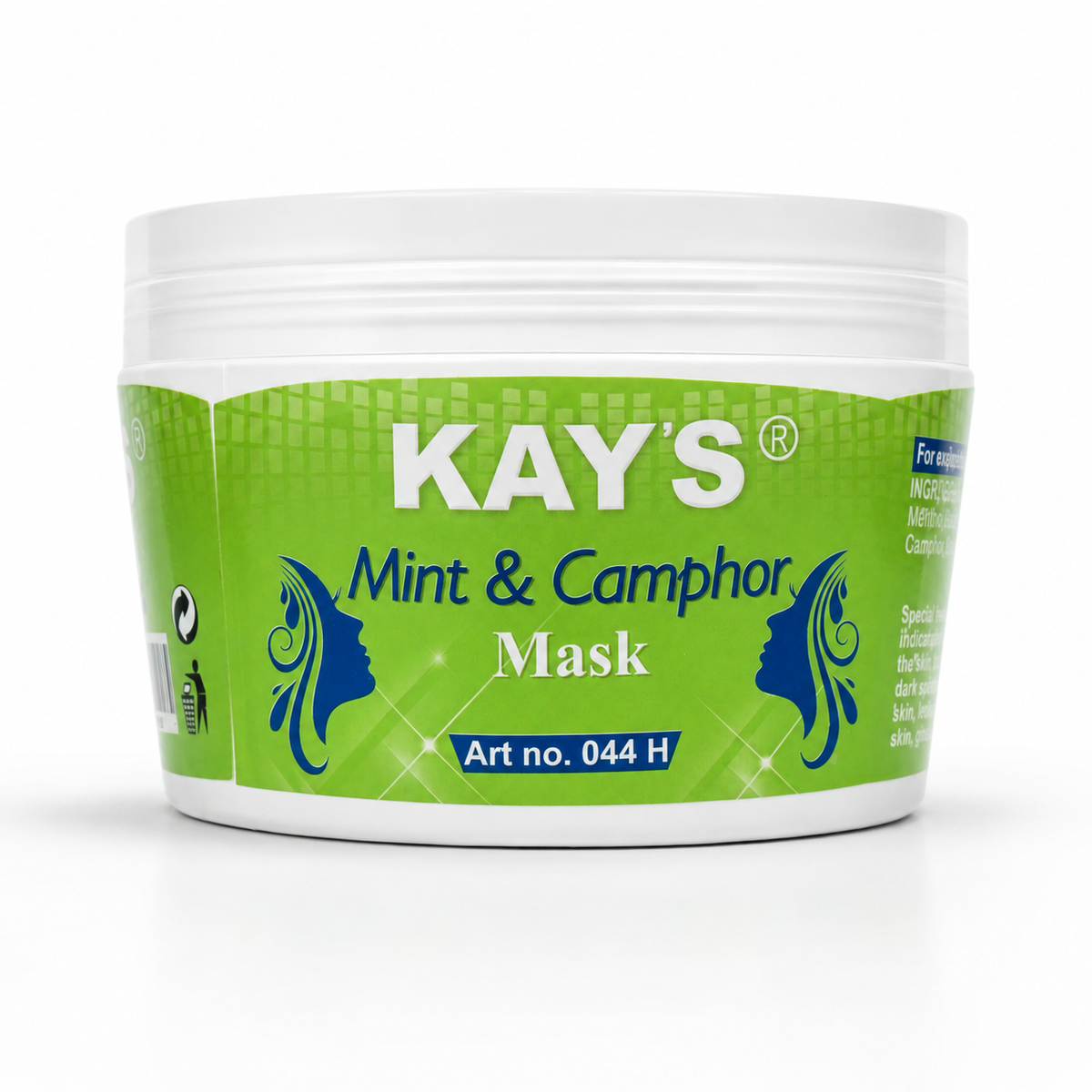 Kay's Mint & Camphor Mask Art No. 044H – Soothing Face Mask for Dark Skin, Brightening & Purifying