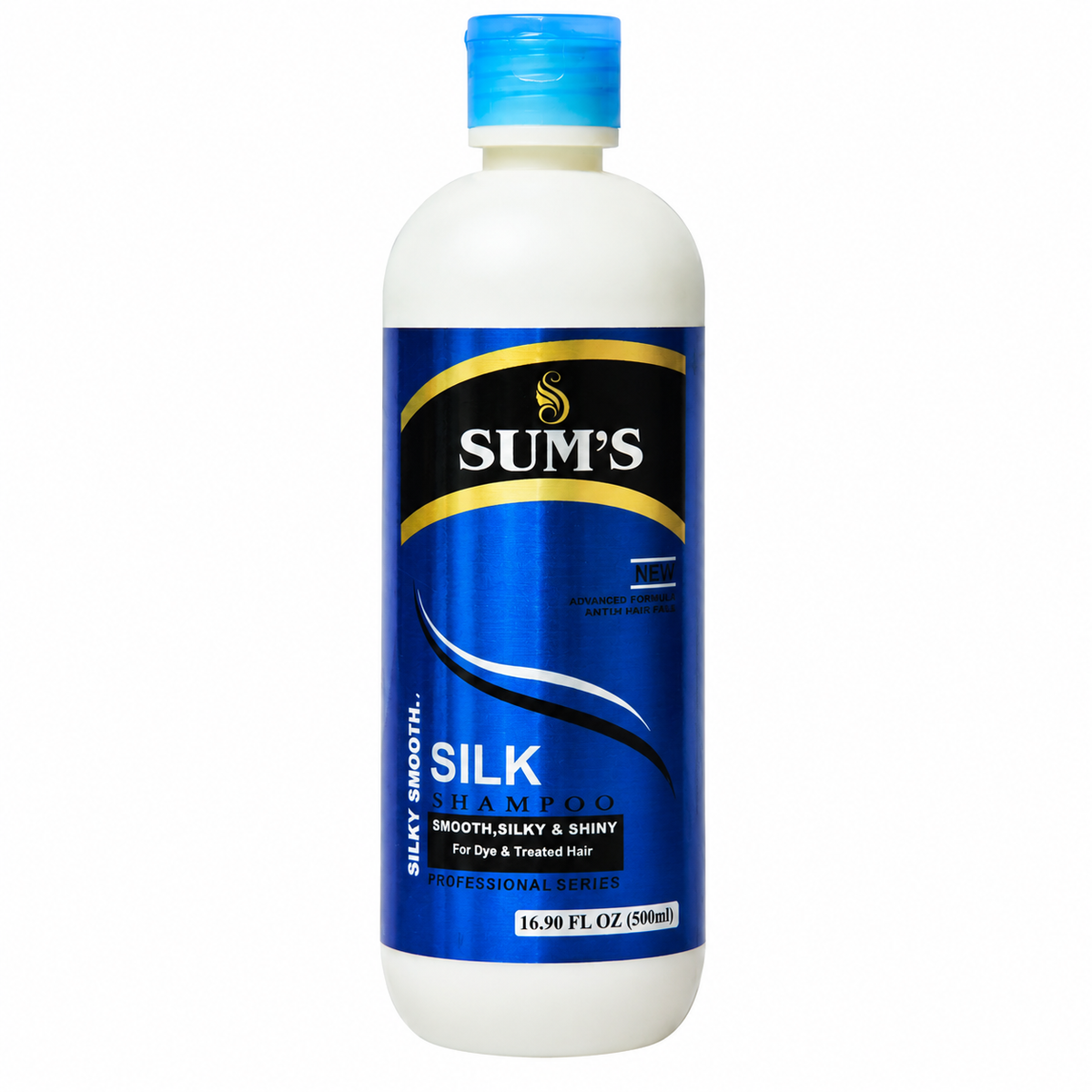 Sum's Silk Shampoo 500ml bottle on white background