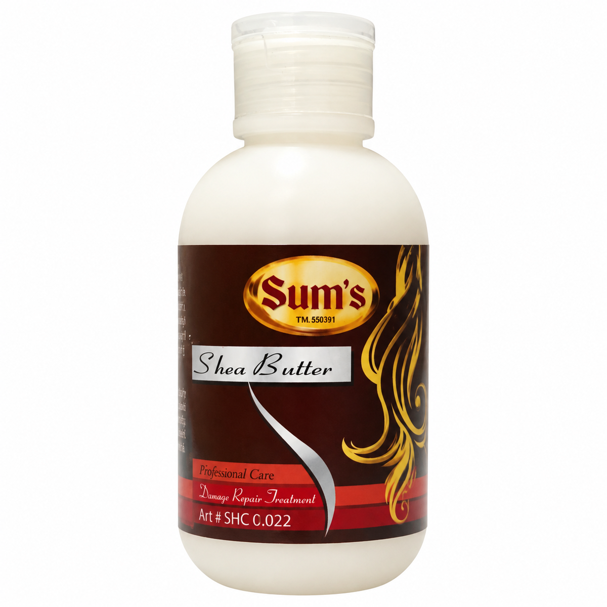 Sum's Shea Butter Professional Care Damage Repair Treatment bottle on white background