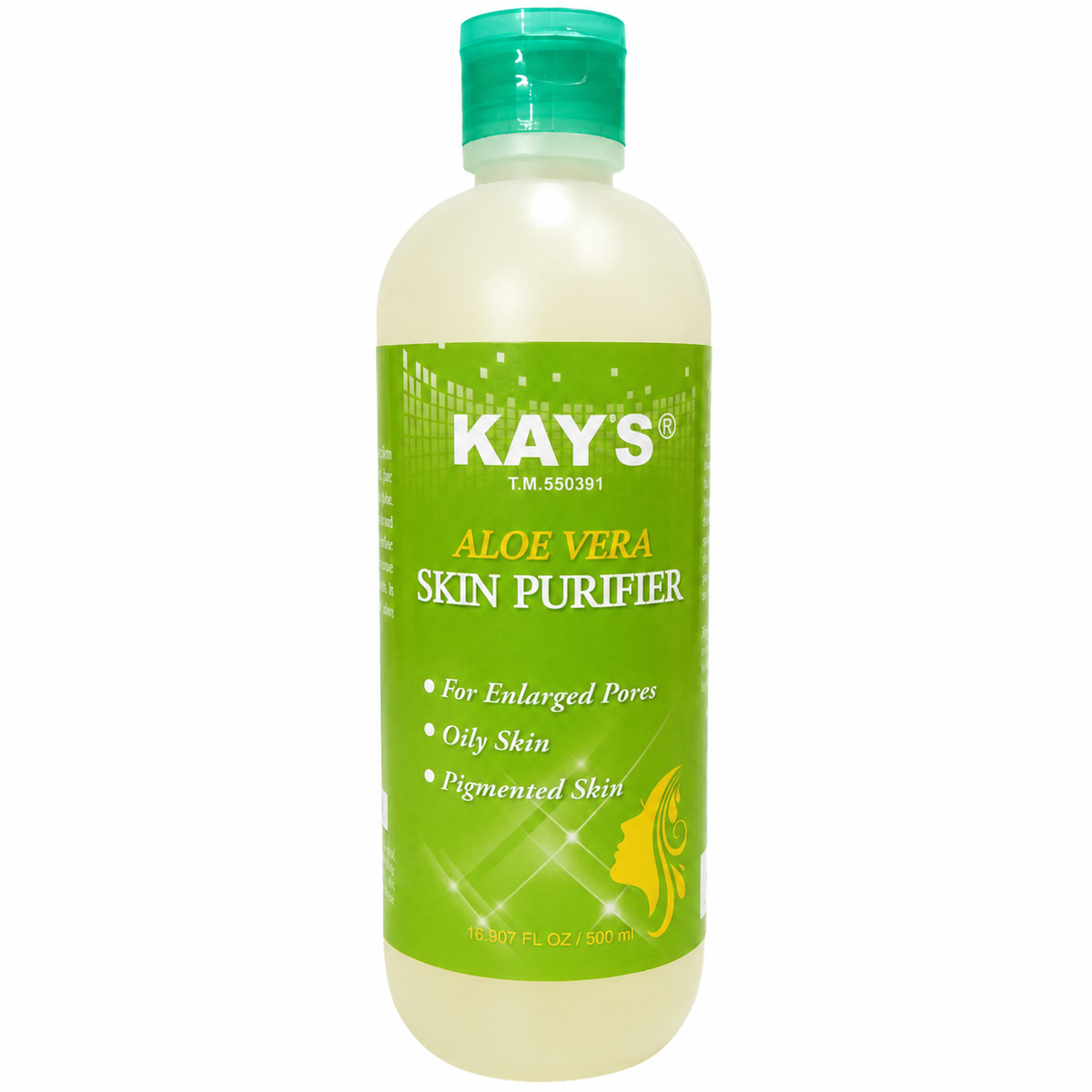 Kay's Aloe Vera Skin Purifier Toner 500ml - For Enlarged Pores, Oily & Pigmented Skin