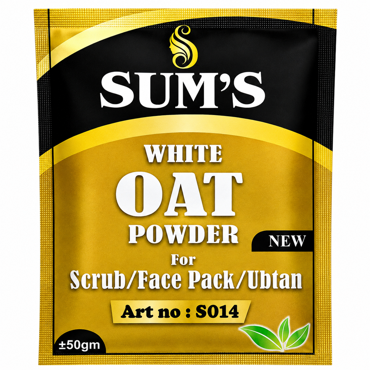 Sum's White Oat Powder 50g - For Scrub, Face Pack & Ubtan, All Skin Types